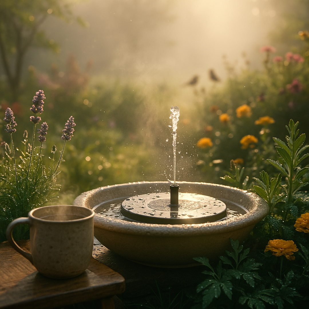 Tiworld™ Solar Garden Fountain – Eco-Friendly Outdoor Water Feature