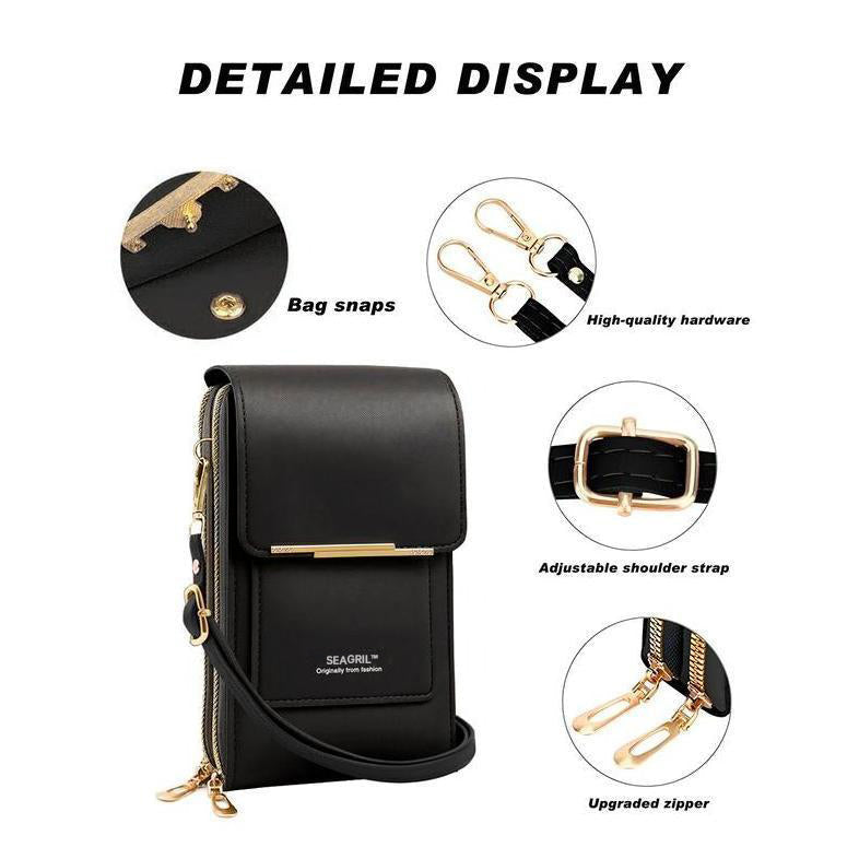 🔥Final 3 Hours: 60% OFF SEAGRIL™2026 Trendy Minimalist Elegant Women's Touchscreen Crossbody Phone Wallet