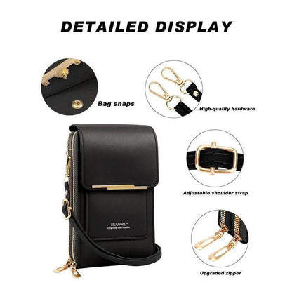 🔥Final 3 Hours: 60% OFF SEAGRIL™2026 Trendy Minimalist Elegant Women's Touchscreen Crossbody Phone Wallet