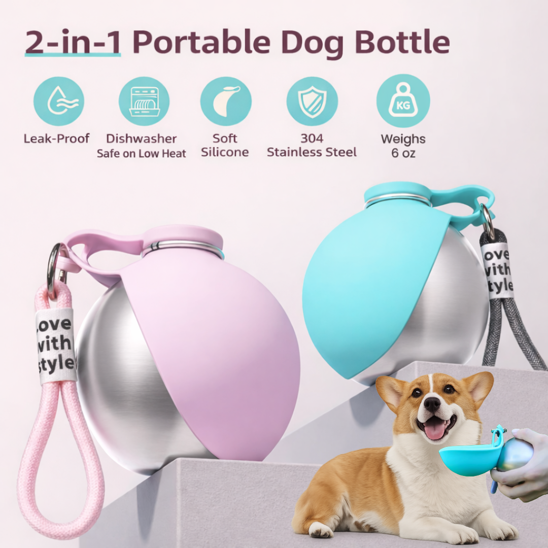 Tiworld™ Dog Water Bottle with Bowl