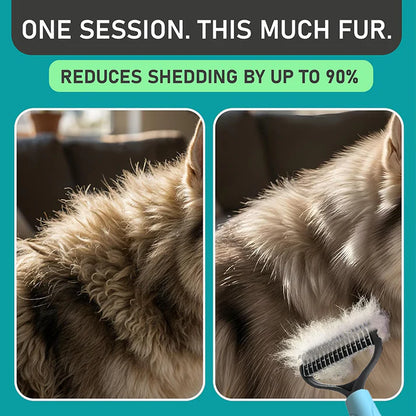 🐾 The Ultimate 2-in-1 Dual-Sided Pet Dematting & Deshedding Comb
