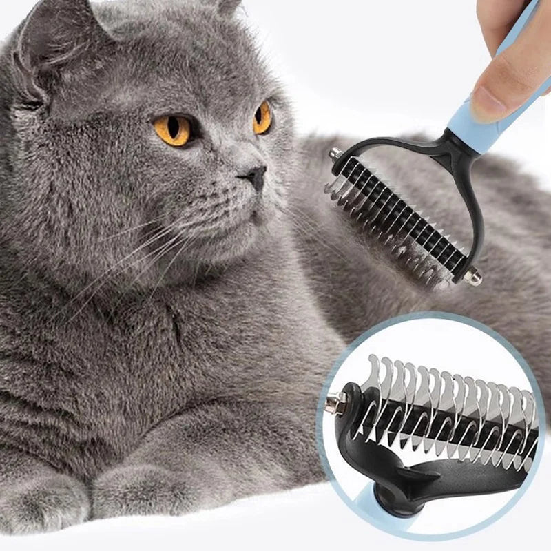 🐾 The Ultimate 2-in-1 Dual-Sided Pet Dematting & Deshedding Comb