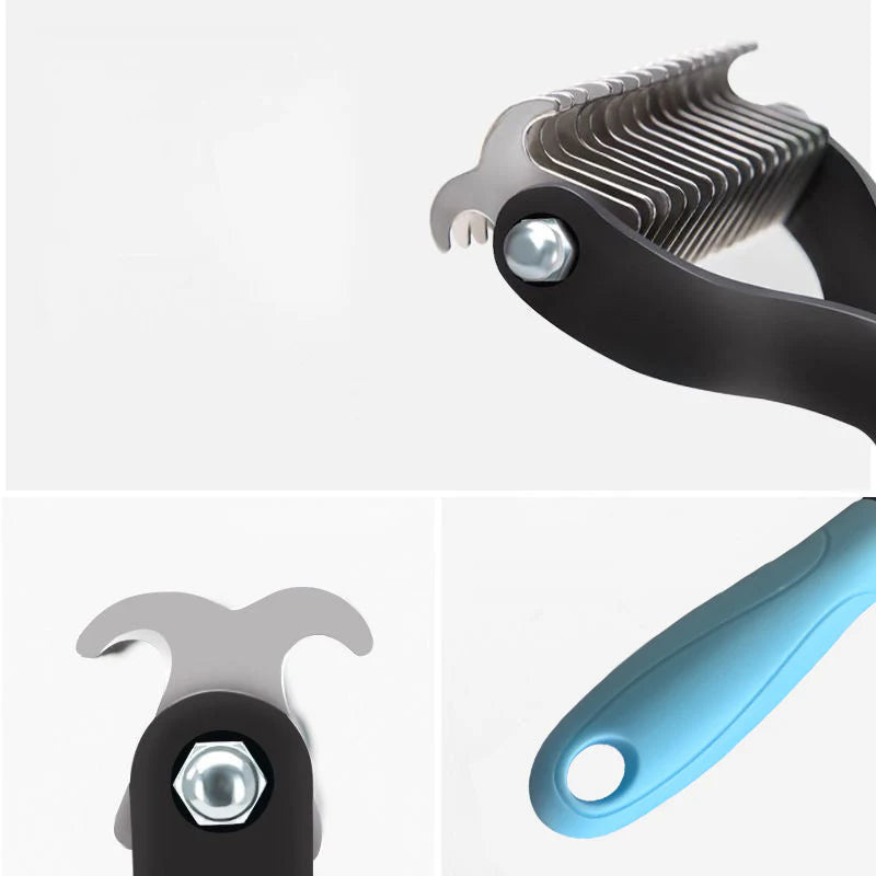 🐾 The Ultimate 2-in-1 Dual-Sided Pet Dematting & Deshedding Comb